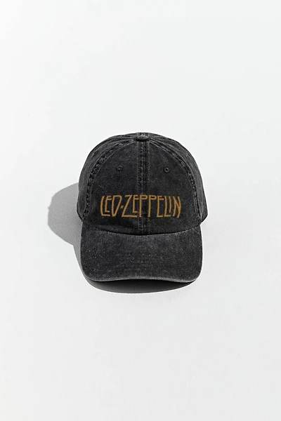 Casquette / chapeau de papa noir sous licence Led Zeppelin Gold Logo pour homme