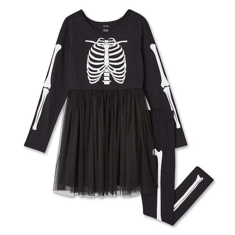 George Girls' Halloween Dress and Legging 2-Piece Set