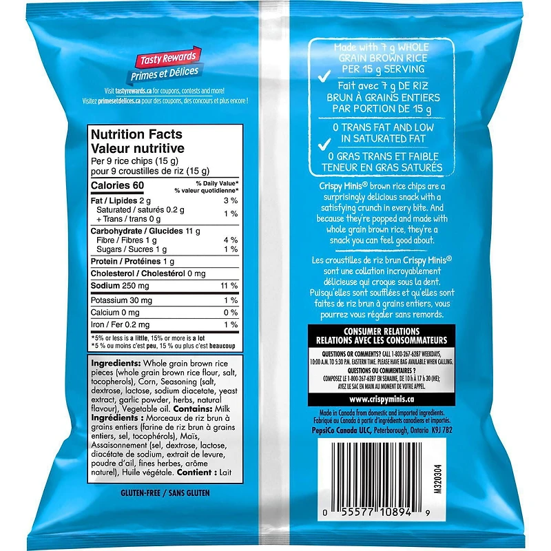 Quaker Crispy Minis Aneth Croquant Croustilles de Riz