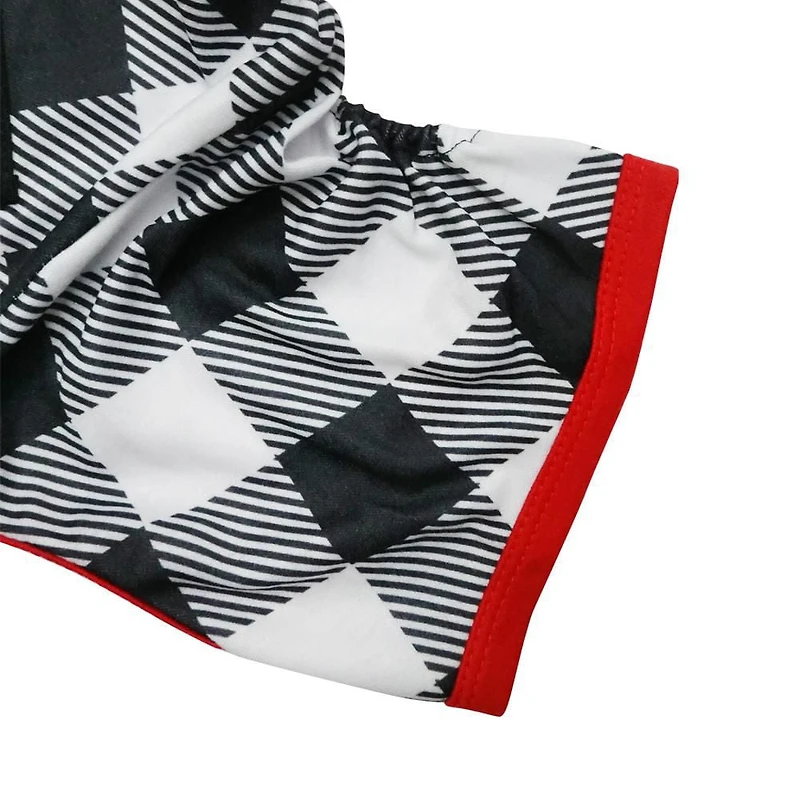 Way to Celebrate Vêtements pour chiens: Pyjama en jersey pour chiens, carreaux noir et blanc avec une sérigraphie de pattes