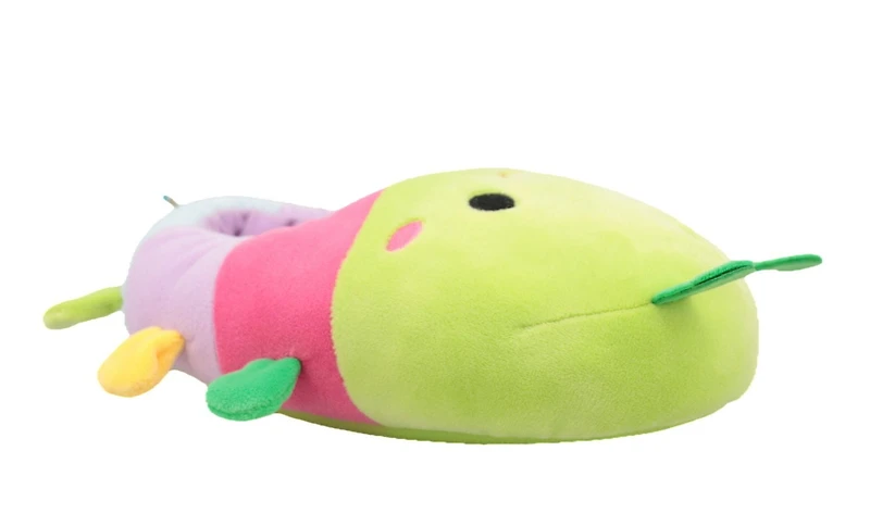 Pantoufles en peluche <br>pour filles Rutabaga la chenille Squishmallows. Grandeurs disponibles:(11/12),(13/1),(2/3),(4/5)