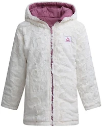 Reebok Girls' Long Stretch Reversible Puffer Coat,