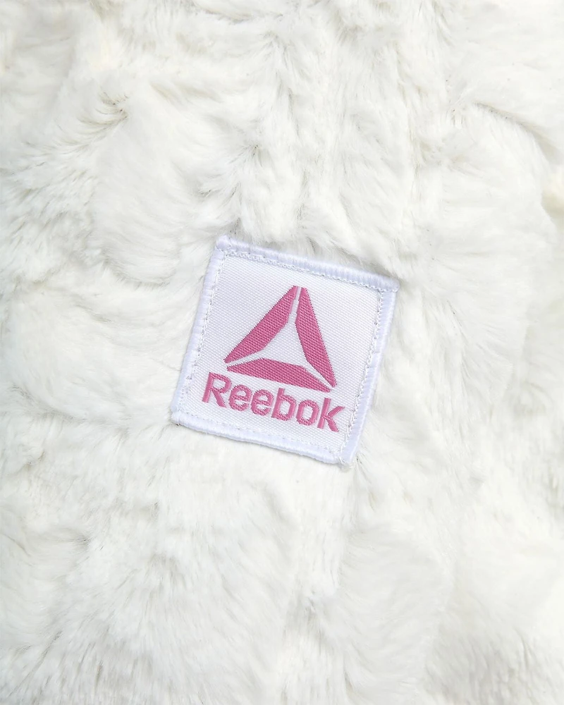 Reebok Girls' Long Stretch Reversible Puffer Coat,