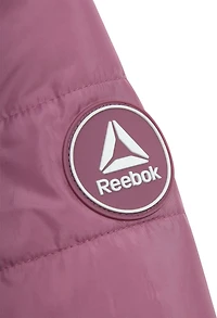 Reebok Girls' Long Stretch Reversible Puffer Coat,