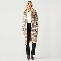 Devoted Long Sleeve Midi-Length Open-Front Cardigan