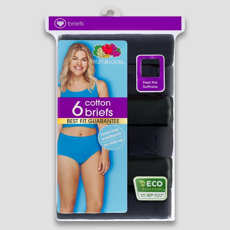 Fruit of the Loom Women's Cotton Briefs, 6-Pack