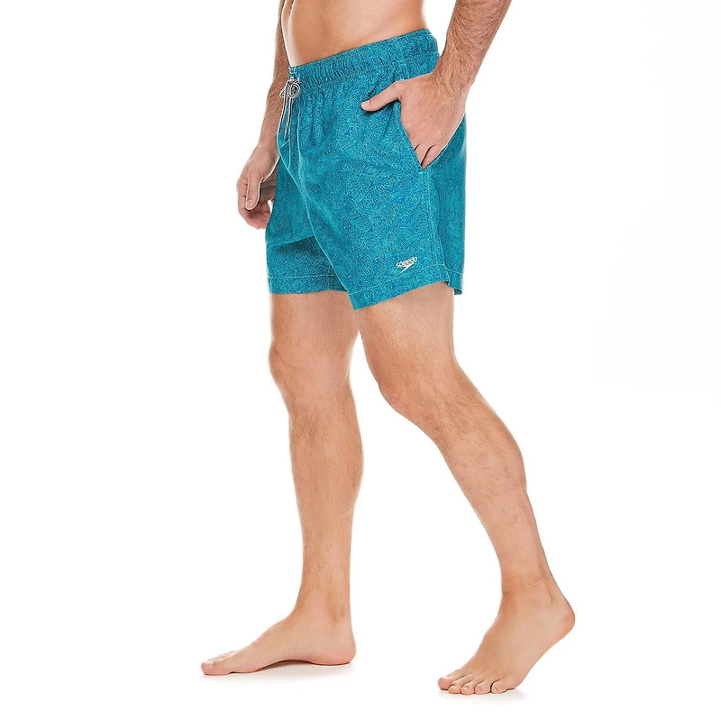 Short de volley 16 po avec palmiers à l’allure d’empreintes digitales Speedo pour hommes