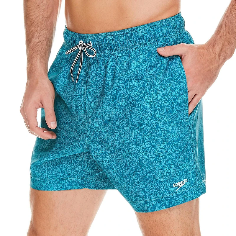 Short de volley 16 po avec palmiers à l’allure d’empreintes digitales Speedo pour hommes