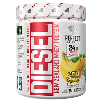 PERFECT Sports - Protéine de lactosérum DIESEL Nouvelle-Zélande, banane 350 g Protéine de lactosérum DIESEL