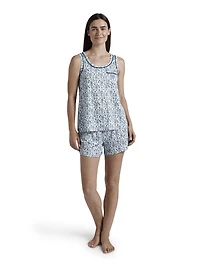 Ensemble cadeau Chaps 2 pièces de nuit pour femmes avec débardeur en tricot doux et short élastique