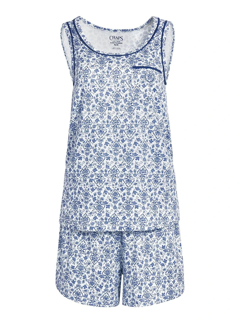 Ensemble cadeau Chaps 2 pièces de nuit pour femmes avec débardeur en tricot doux et short élastique