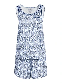 Ensemble cadeau Chaps 2 pièces de nuit pour femmes avec débardeur en tricot doux et short élastique