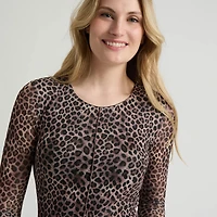 Robe Moulante Mi-Longue en Maille Imprimée de Mexx pour Femmes