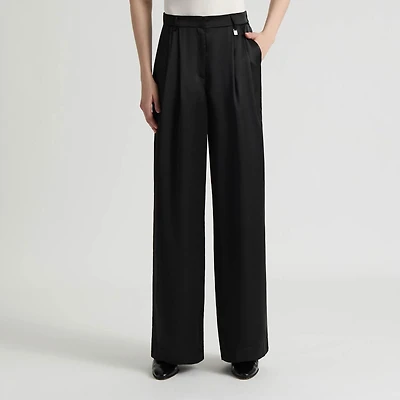 Mexx Women’s Woven Matte Satin Wide Leg Pant, XS-XXL