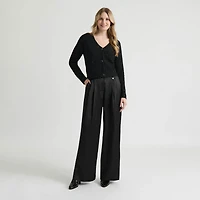Mexx Women’s Woven Matte Satin Wide Leg Pant, XS-XXL