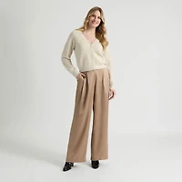 Mexx Women’s Woven Matte Satin Wide Leg Pant