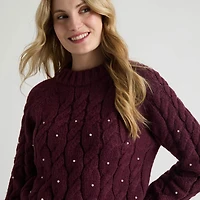 Pull Torsadé avec Détails de Perles Mexx pour Femmes XS-XXL