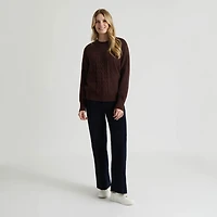 Mexx Femmes Pull à Col Roulé en Tricot Torsadé XS-XL