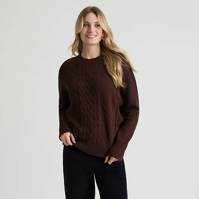 Mexx Femmes Pull à Col Roulé en Tricot Torsadé XS-XL