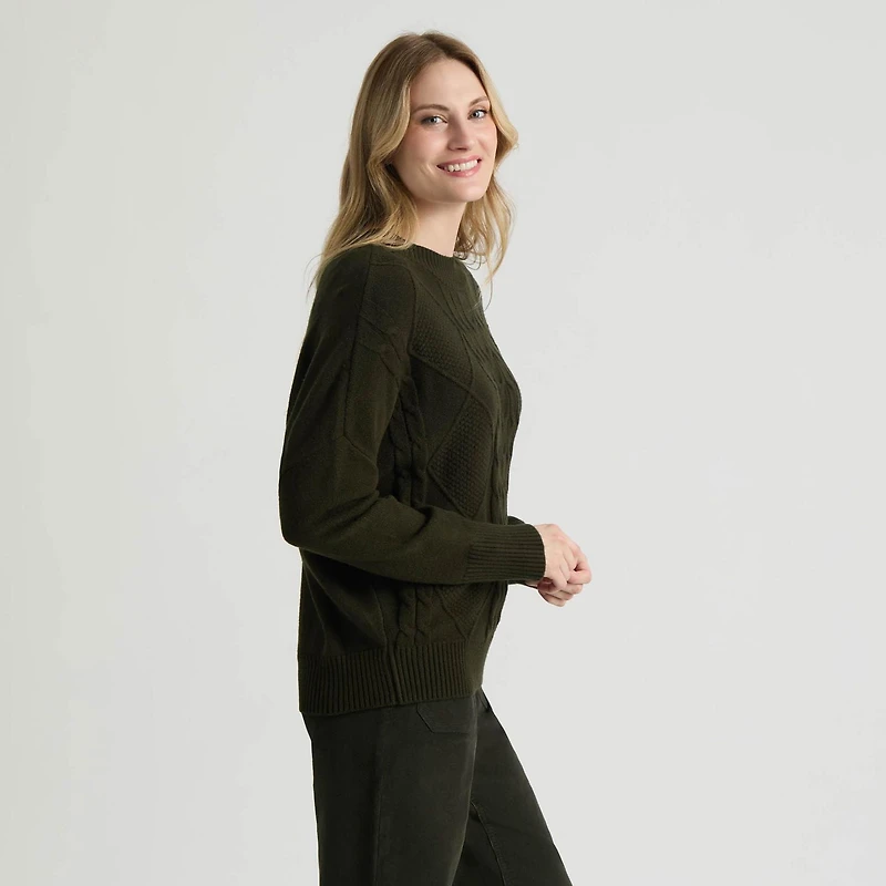 Mexx Women’s Cable Knit Mock Neck Sweater, XS-XL