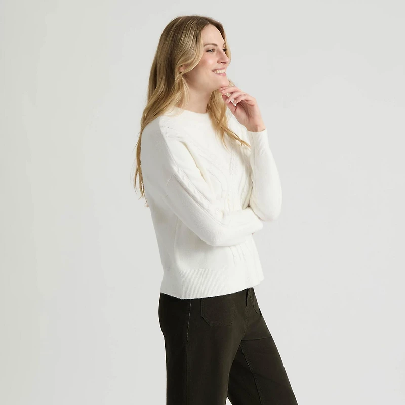 Mexx Femmes Pull à Col Ras du Cou en Câble Mélangé XS-XXL