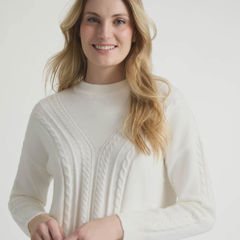 Mexx Femmes Pull à Col Ras du Cou en Câble Mélangé XS-XXL