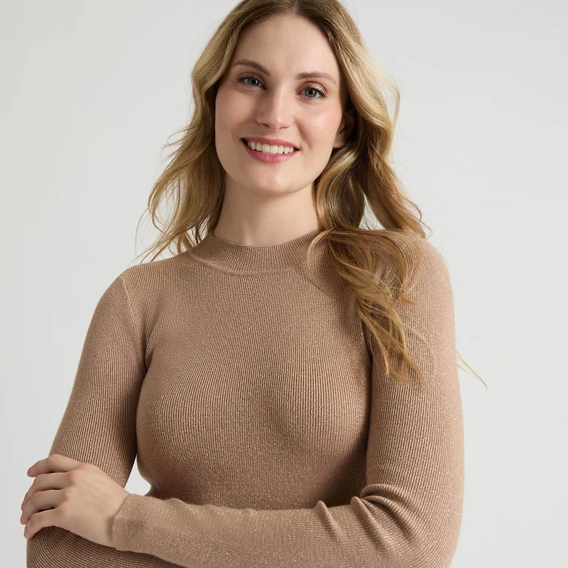 Haut à Manches Longues avec Col Montant et Fil Lurex de Mexx pour Femmes