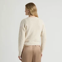 Mexx Women’s Sequin Cable Knit Cardigan and Tank Top Set