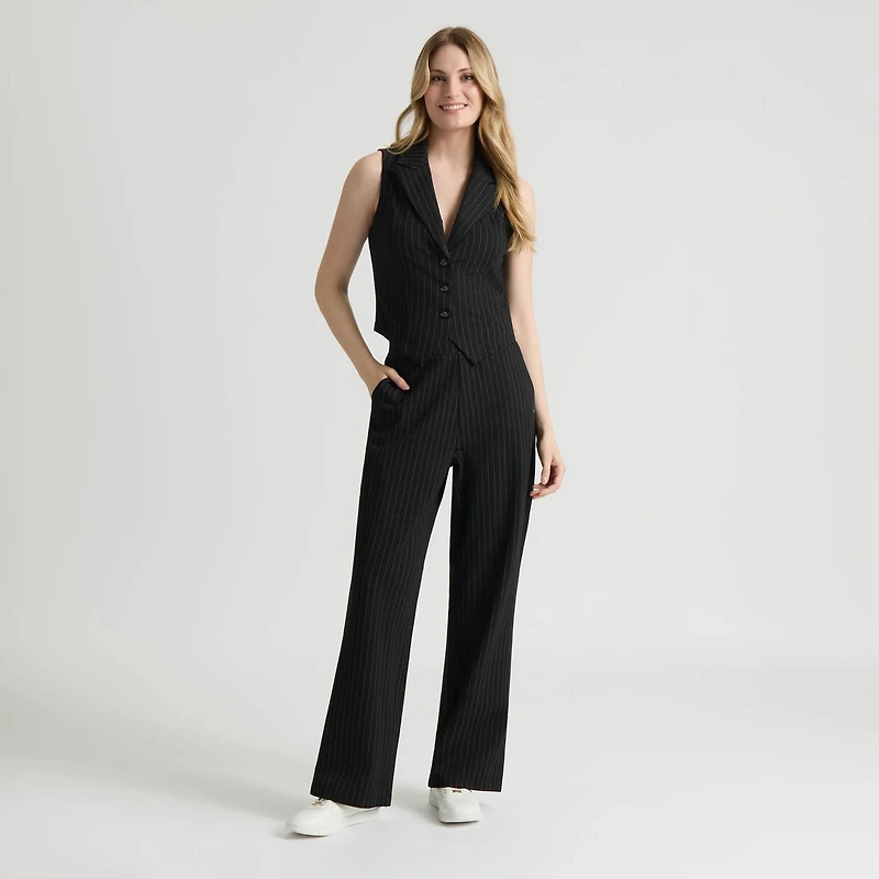 Mexx Women’s Pinstripe Stretch Knit Vest, XS-XXL