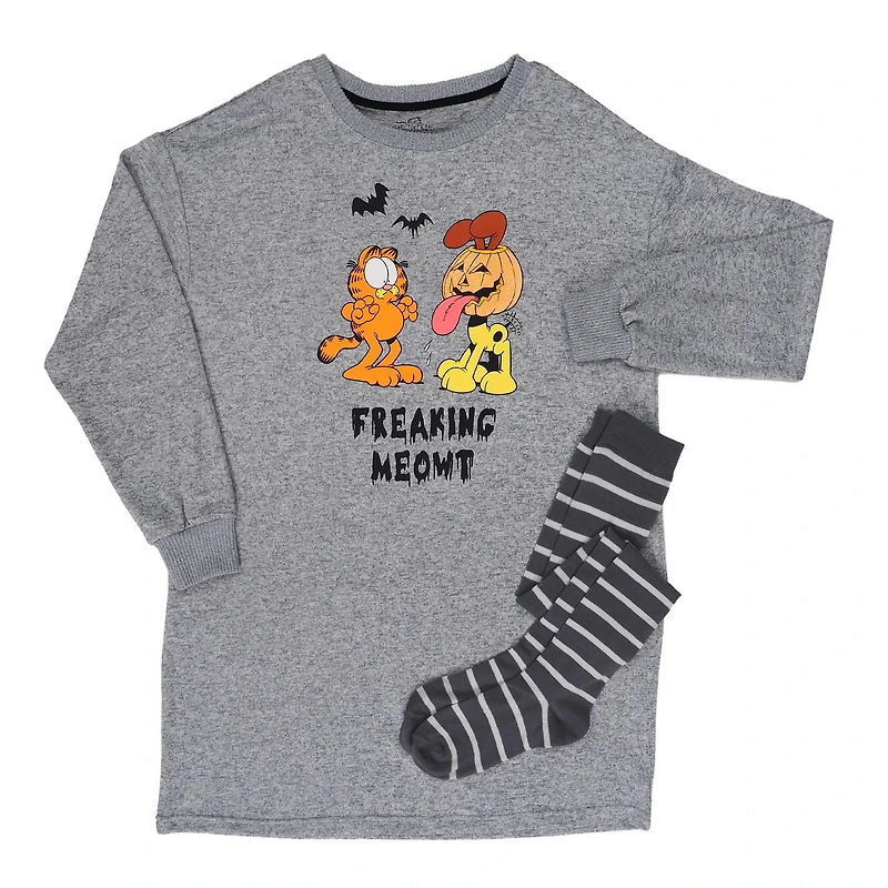 Ensemble chemise de nuit pour femmes Garfield avec chaussettes Tailles disponibles: TP-TG