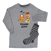 Ensemble chemise de nuit pour femmes Garfield avec chaussettes Tailles disponibles: TP-TG