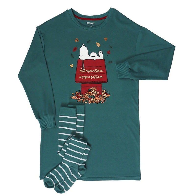 Ensemble chemise de nuit pour femmes Peanuts avec chaussettes Tailles disponibles: TP-TG