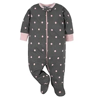 Gerber® Baby Girls' 2-Pack Sleep 'N Play, Pink Floral and Polka Dot Sleepers