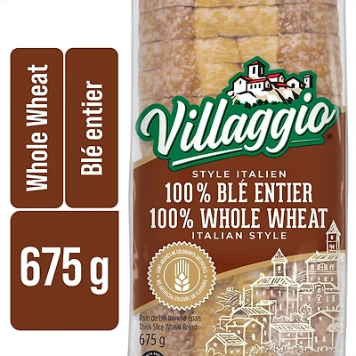 Villaggio® Italian Style 100% Whole Wheat Thick Sliced Bread