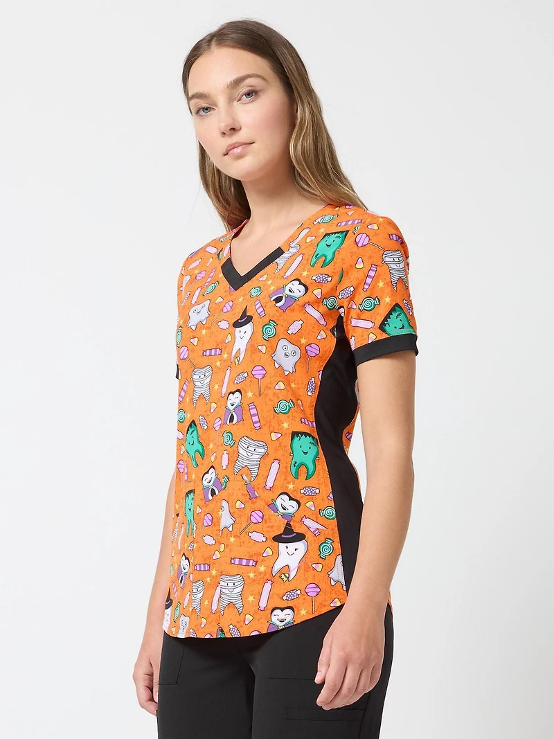 Scrubstar Fashion Collection Women’s Scrub Top, Sweet Tooth Print Top, Sizes XS–3XL