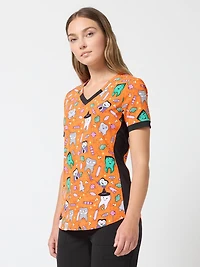 Scrubstar Fashion Collection Women’s Scrub Top, Sweet Tooth Print Top, Sizes XS–3XL