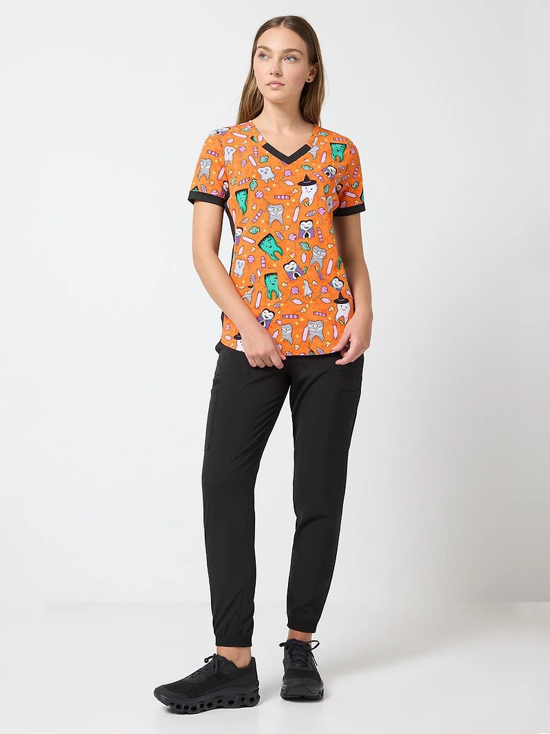 Scrubstar Fashion Collection Women’s Scrub Top, Sweet Tooth Print Top, Sizes XS–3XL