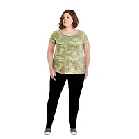 T-shirt à manches courtes avec encolure en V George Plus pour femmes