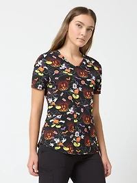 Haut pour femmes de la collection mode Scrubstar, imprimé Pumpkin Heads, tailles XS à 3XL