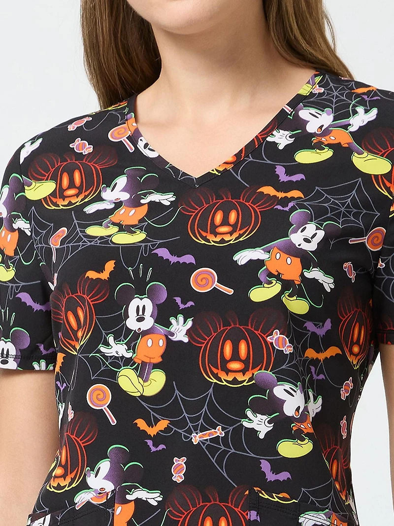 Haut pour femmes de la collection mode Scrubstar, imprimé Pumpkin Heads, tailles XS à 3XL