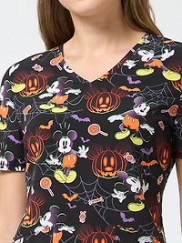 Haut pour femmes de la collection mode Scrubstar, imprimé Pumpkin Heads, tailles XS à 3XL