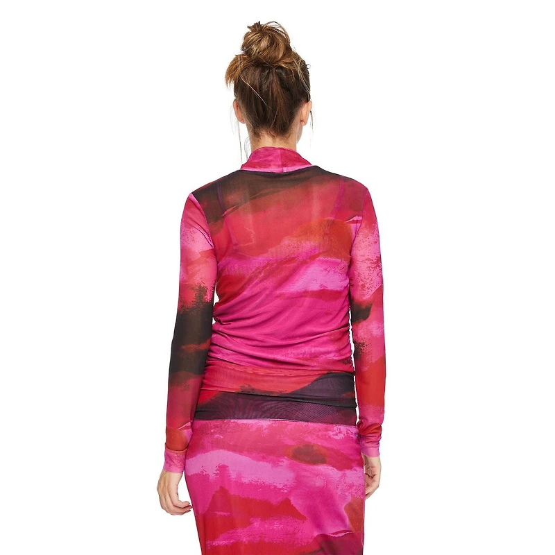 Paisley Sky Maternity Mesh Turtleneck