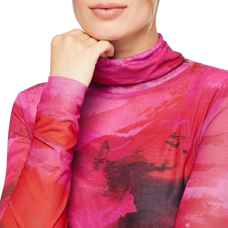 Paisley Sky Maternity Mesh Turtleneck