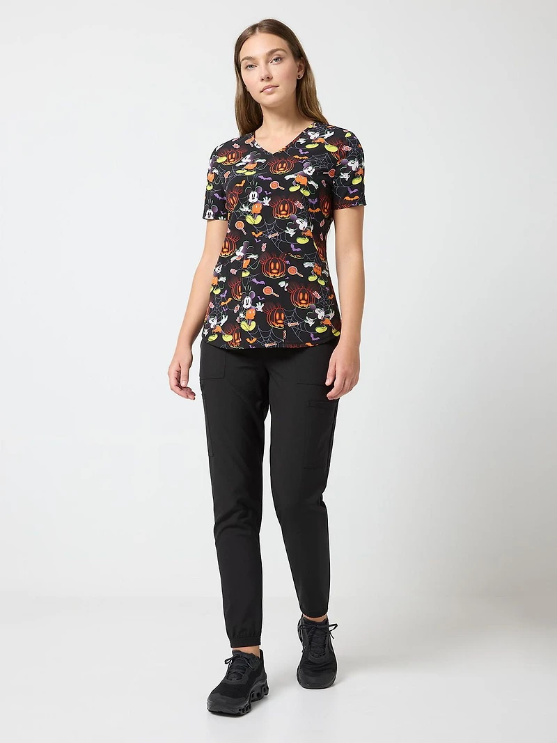 Haut pour femmes de la collection mode Scrubstar, imprimé Pumpkin Heads, tailles XS à 3XL