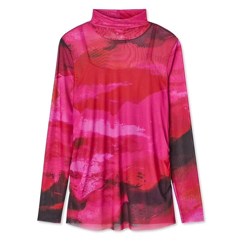 Paisley Sky Maternity Mesh Turtleneck