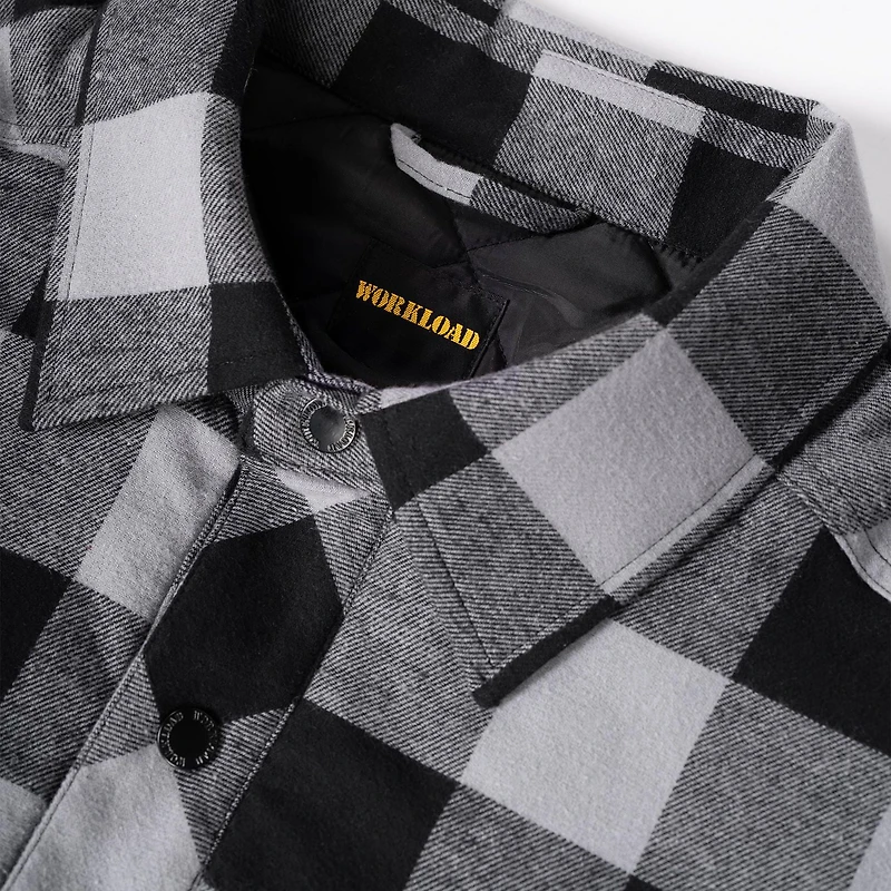 Workload Black Plaid Quilt-Lined Flannel Shirt Jacket, Sizes M - 2X