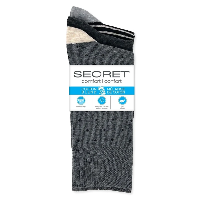 Secret® Chausettes de femmes Motifs L'équipage 3pk
