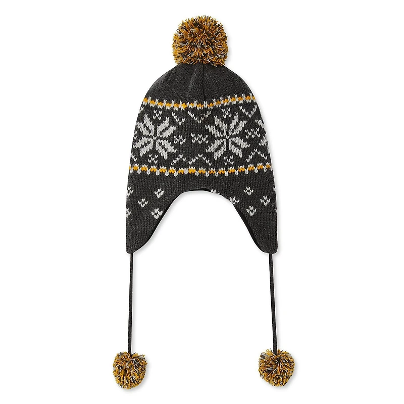 Tuque cache-oreilles en jacquard avec pompon George pour hommes