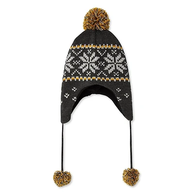 Tuque cache-oreilles en jacquard avec pompon George pour hommes