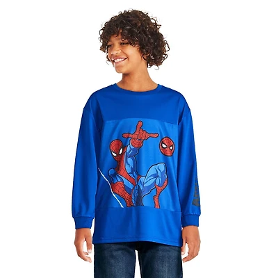 Marvel Boys' Spider-Man Mesh Long Sleeve Tee, Sizes XS-XL